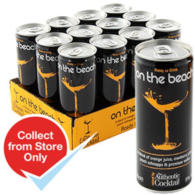 On the Beach (12 x 250ml Cans) cocktails Home Bargains