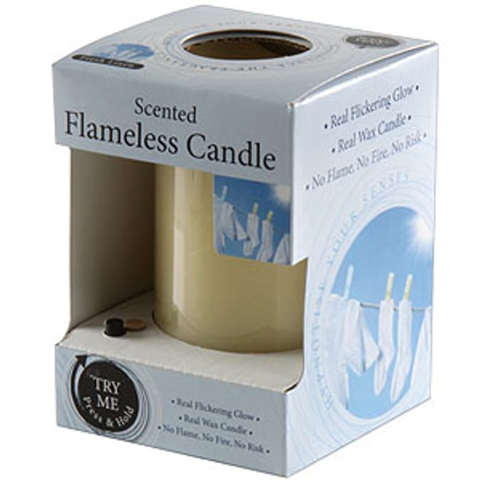 Flameless Scented Candle Fresh Linen Home Bargains