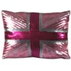 Union Jack Sequin Cushion Pink