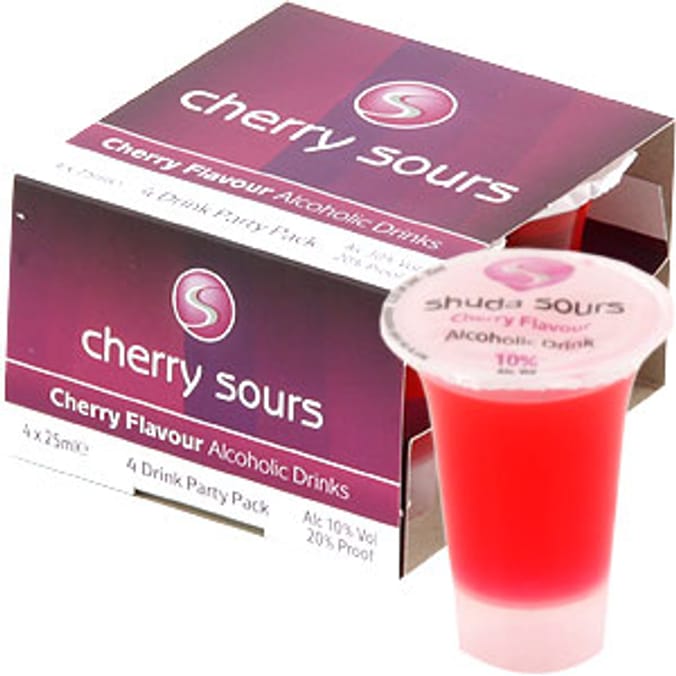 Shuda Cherry Sours Shots (Case of 12 x 4) Home Bargains