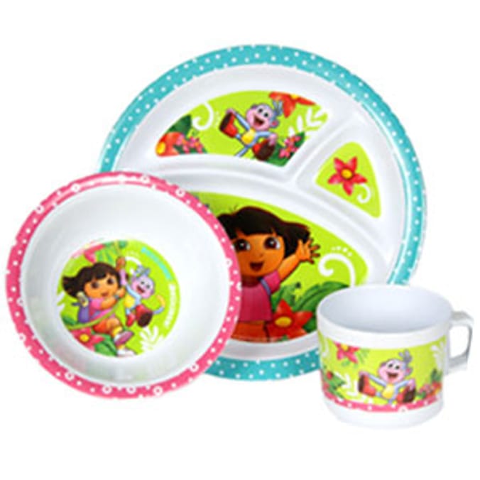 Dora The Explorer 3 Piece Dinner Set Home Bargains