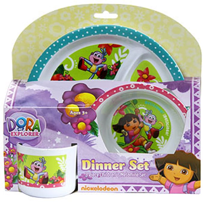 Dora The Explorer 3 Piece Dinner Set Home Bargains