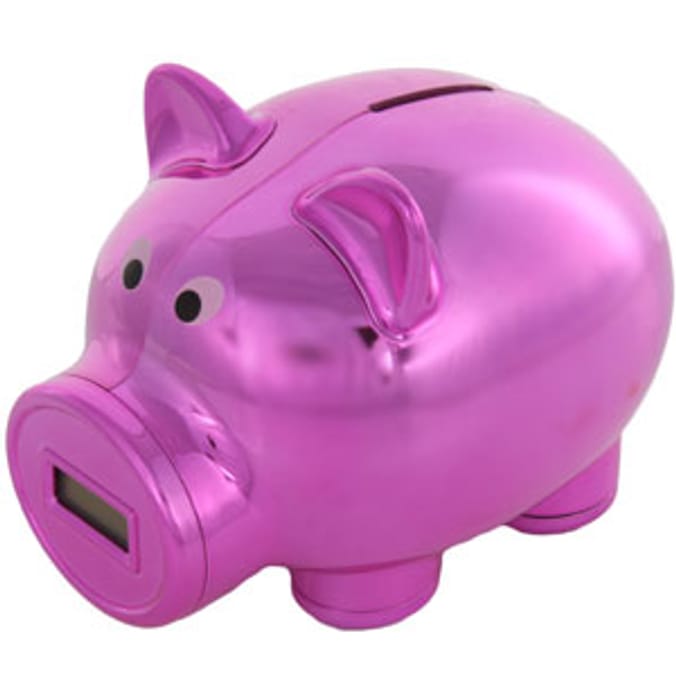 Digital Counting Piggy Bank: Pink