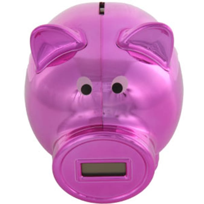 Digital Counting Piggy Bank: Pink