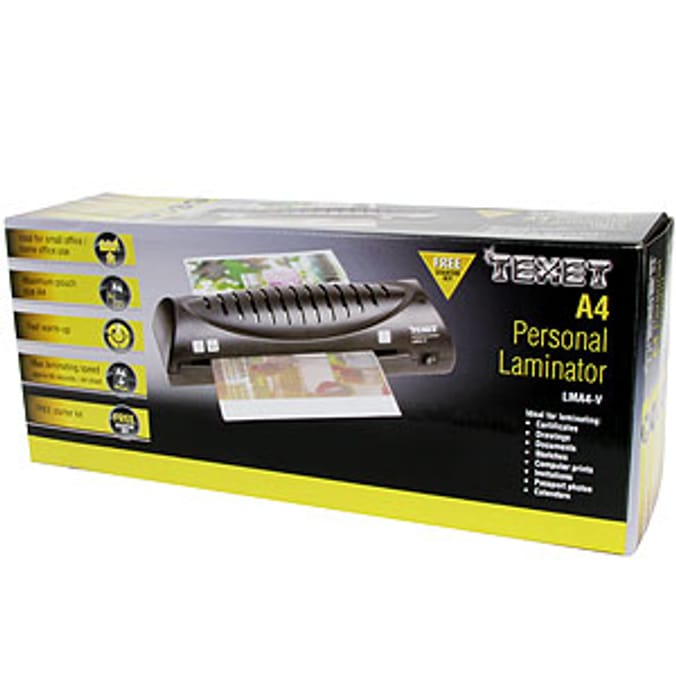Texet A4 Personal Laminator shredder Home Bargains