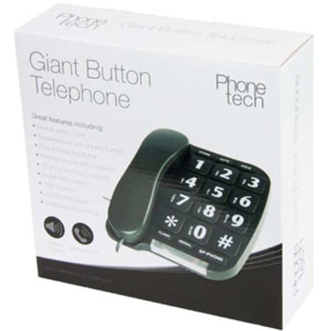 Phone Tech Giant Button Telephone Home Bargains