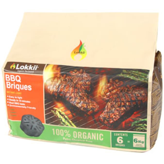 Lokkii BBQ Briques Instant Lite 6 Pack Home Bargains