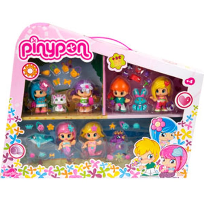 Famosa 700015916 Pack 10 Figures Pinypon 8 Reborn, 2 Pet And Accessories