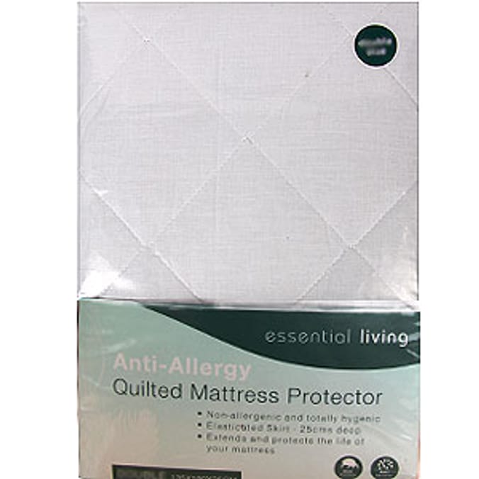 Quilted Mattress Protector AntiAllergy heated bedding Home Bargains
