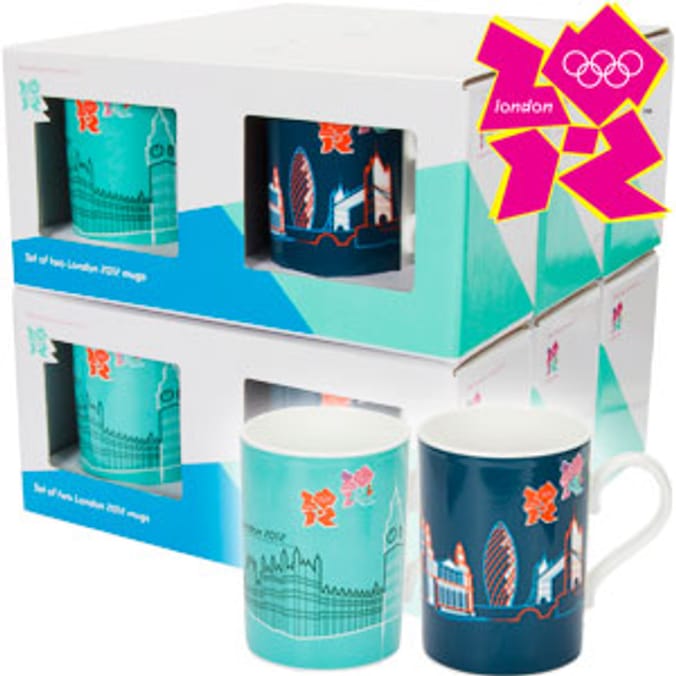 London 2012 Royal Doulton 2 Mug Set Green (6 Sets) Home Bargains