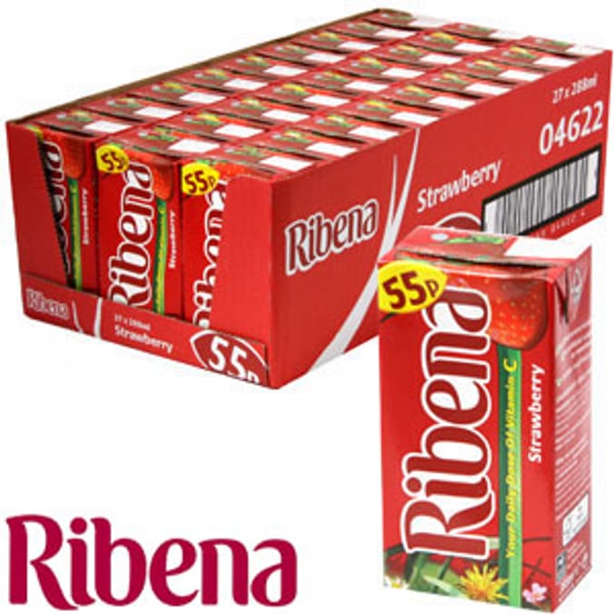 Ribena Strawberry Flavour Cartons (27 x 288ml Cartons) Home Bargains