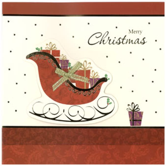 NSPCC Handcrafted Christmas Cards Sleigh Home Bargains