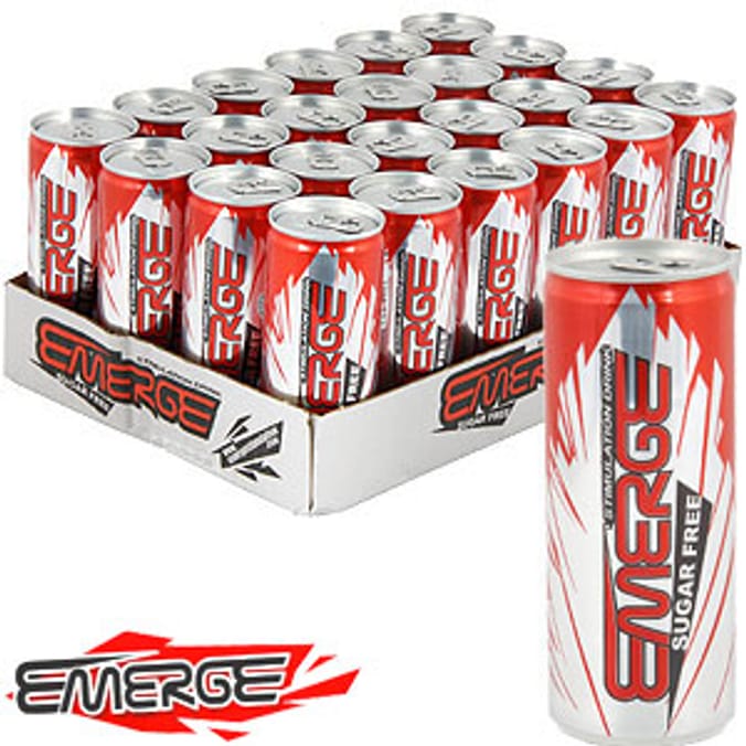 Emerge Energy Drink Sugar Free (24 x 250ml Cans) Home Bargains