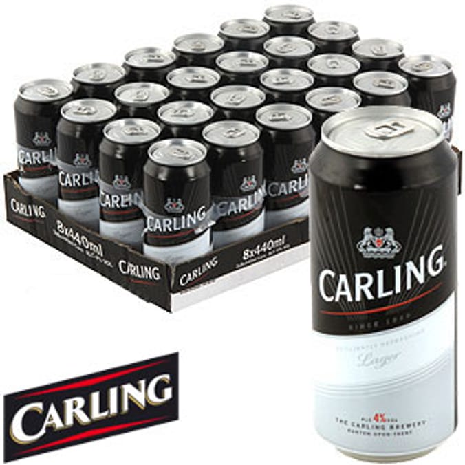 Carling Lager (Case of 24 Cans) beer Home Bargains