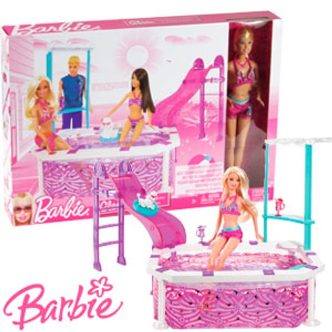 Barbie glam pool 2024 party playset