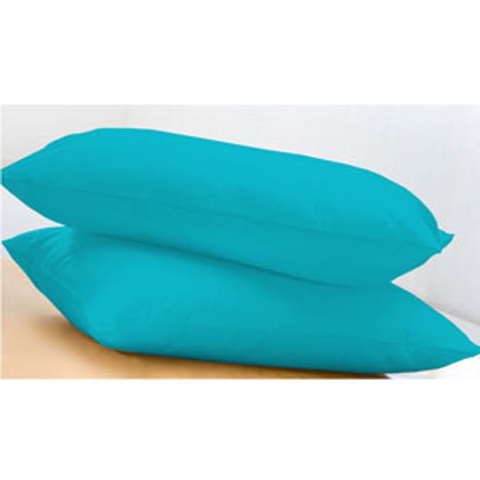Essentials 1 Pair Pillowcases Teal bedding Home Bargains