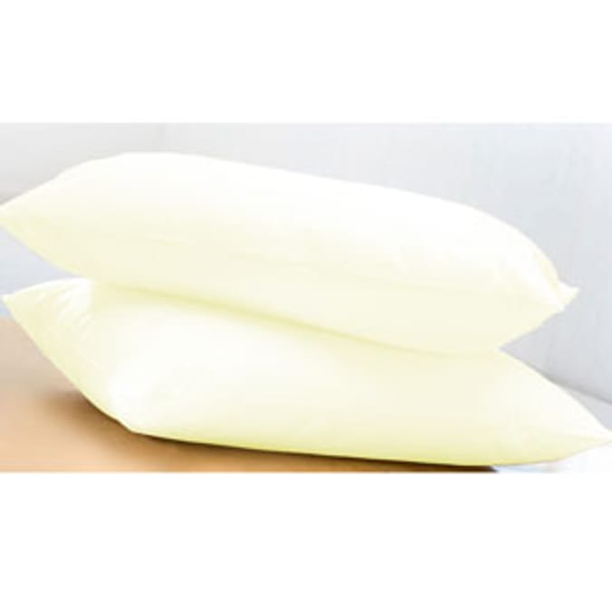 Essentials 1 Pair Pillowcases Cream bedding Home Bargains
