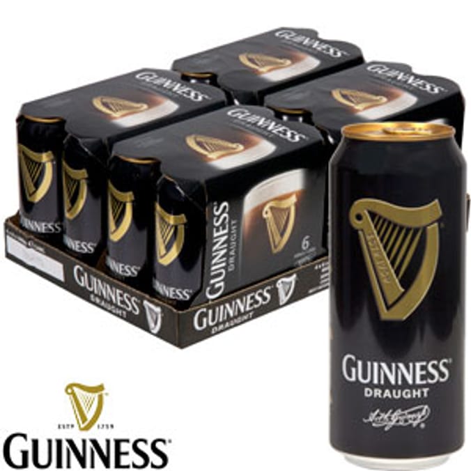 Guinness Draught 4 x 6 Packs (Case of 24 Cans) beer bitter Home Bargains