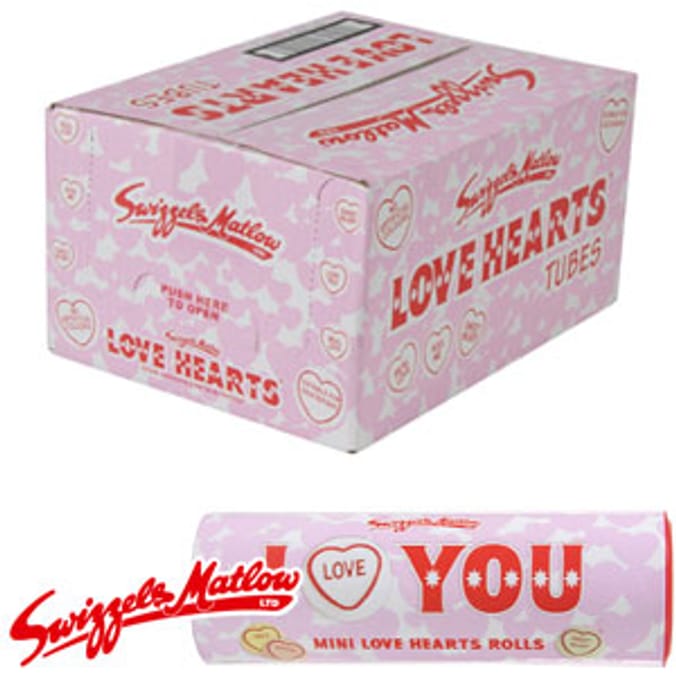 Love Hearts Large Tube (Case of 8) Home Bargains