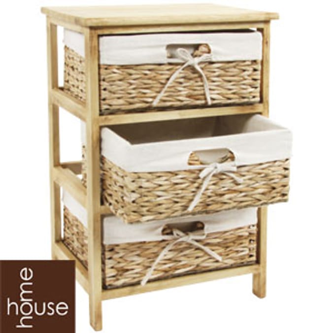 Rushwood Three Drawer Storage Unit Home Bargains