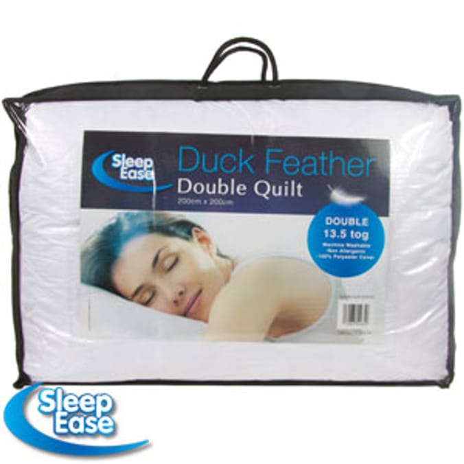 Sleep Ease Duck Feather Double Duvet 13.5 Tog Home Bargains