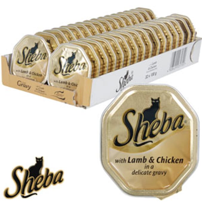 Sheba Lamb & Chicken in Gravy (Case of 32 Trays), cat food Home Bargains