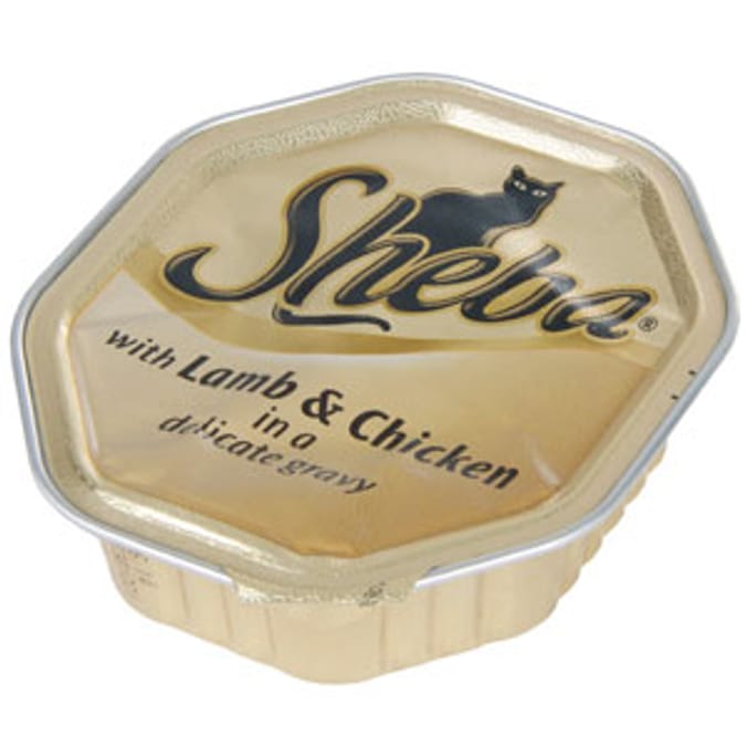 Sheba Lamb & Chicken in Gravy (Case of 32 Trays), cat food Home Bargains
