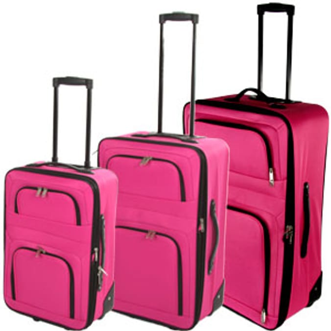 Departure Expandable Pink Suitcase suitcases luggage Home Bargains