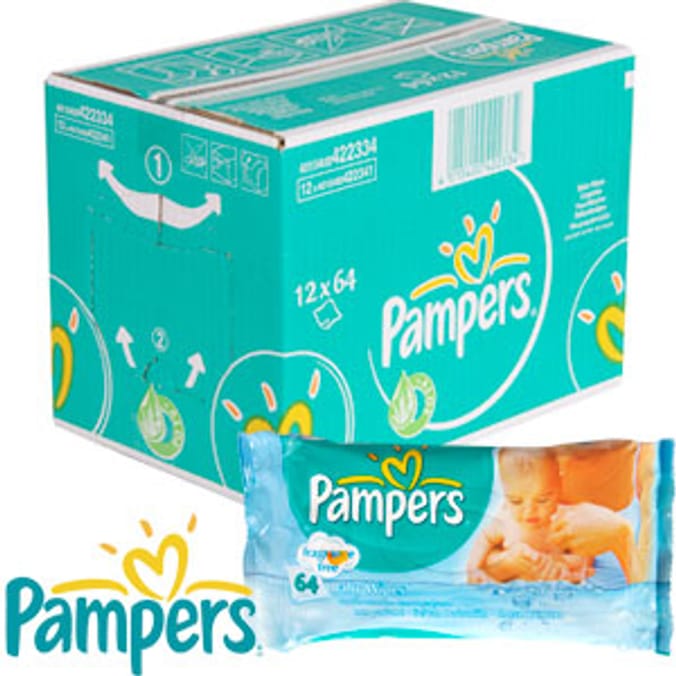 Pampers Fragrance Free Baby Wipes (Case of 12) Home Bargains