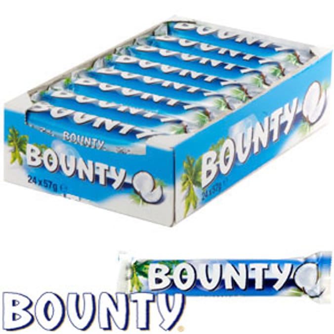 Bounty (Case of 24 Bars), chocolate Home Bargains