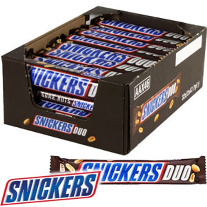Snickers Duo (Case of 32 Bars) chocolate Home Bargains