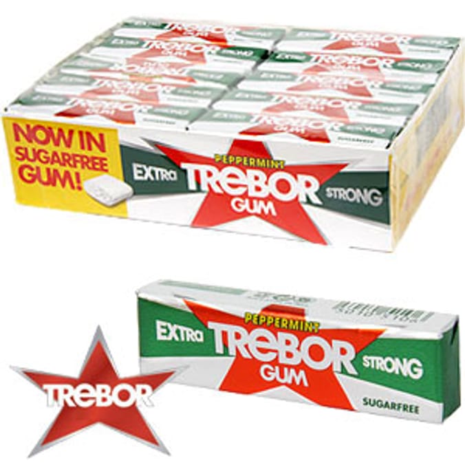 Trebor Sugarfree Gum: Peppermint (Case of 30)