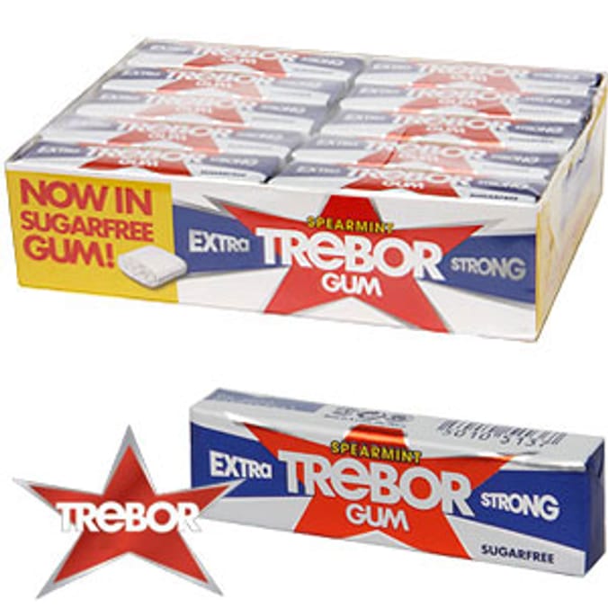 Trebor Sugarfree Gum: Spearmint (Case of 30)