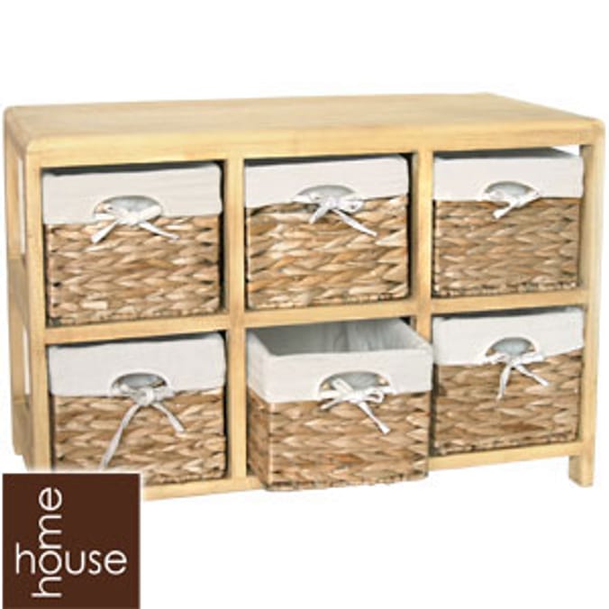 Rushwood Six Drawer Storage Unit Home Bargains