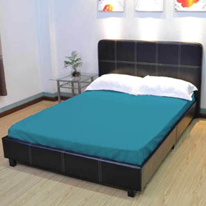 Essentials Teal Fitted Sheet bedding Home Bargains
