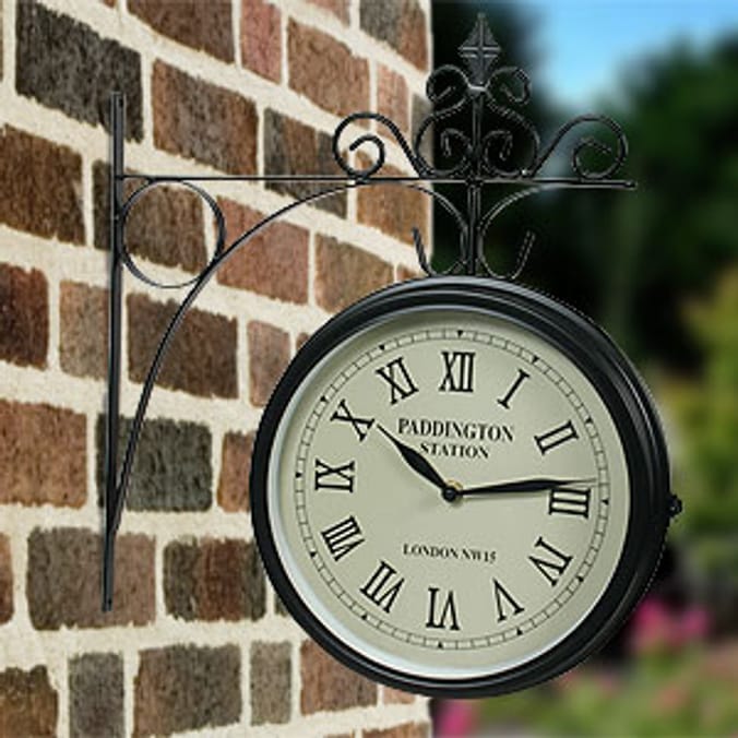 Paddington Double Sided Wall Clock Home Bargains