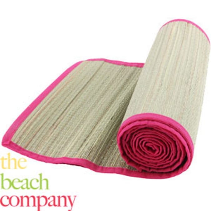 Straw Beach Mat Pink Home Bargains