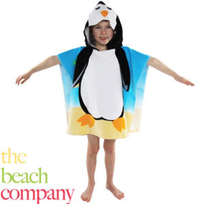 The Beach Company Penguin Hooded Poncho, beach towels Home Bargains
