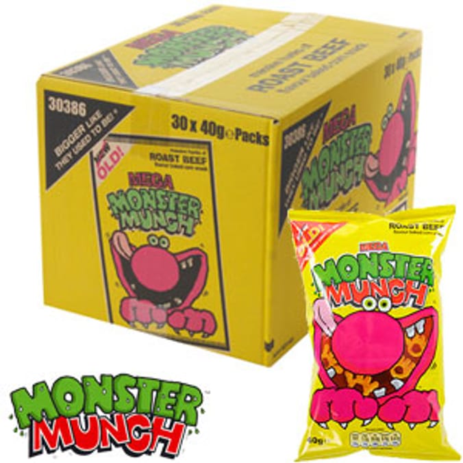 Walkers Monster Munch Roast Beef (Case 30 of Bags) Home Bargains
