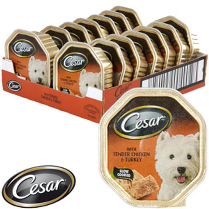 Cesar Tender Chicken & Turkey (Case of 14x150g Trays) Home Bargains