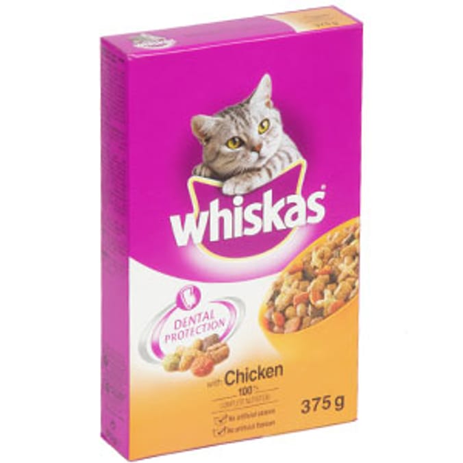 Whiskas Adult Dry Chicken (Case of 7 x 375g Boxes) Home Bargains