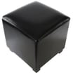 Faux Leather Footstool Chocolate Brown