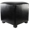 Faux Leather Footstool Chocolate Brown