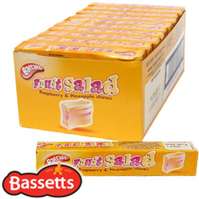 Barratt Fruit Salad Raspberry & Pineapple Chews (Case of 40) sweets