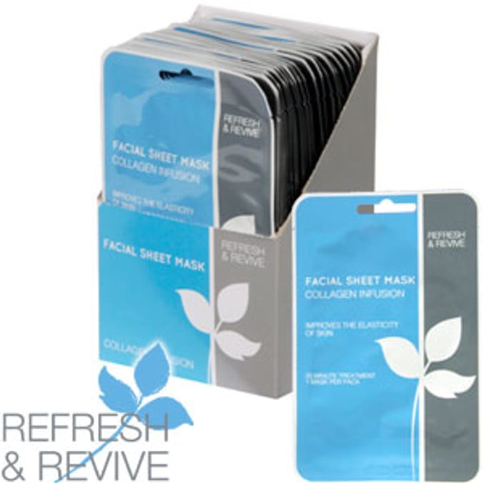 Collagen Infusion Facial Sheet Mask (Case of 24), face masks, facemasks, collagen masks Home