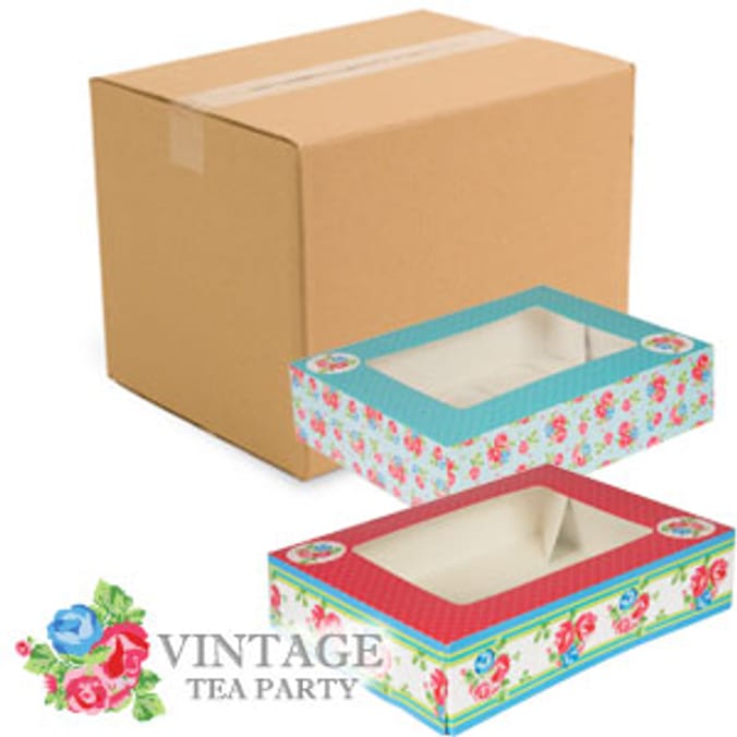 Cupcake Boxes (Case of 36 x 2 Packs) Flower/ Mini Cupcake Pattern cup