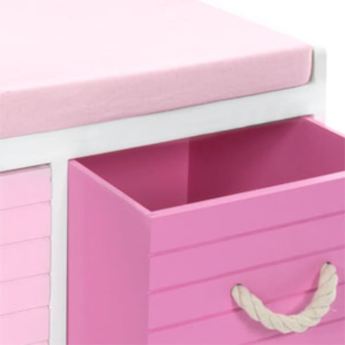 Wooden Two Drawer Benched Storage Unit Home Bargains