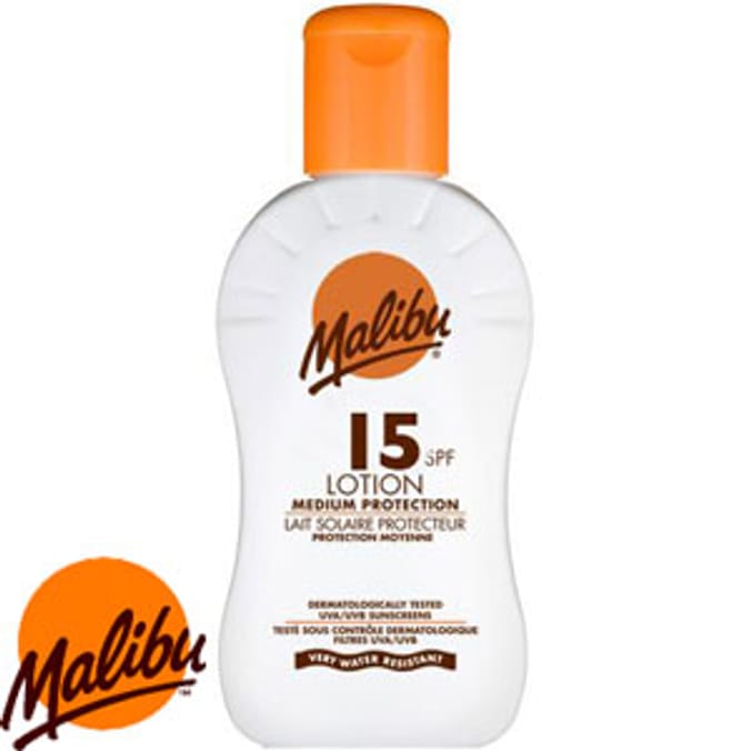 Malibu 200ml Sun Lotion SPF15 Home Bargains