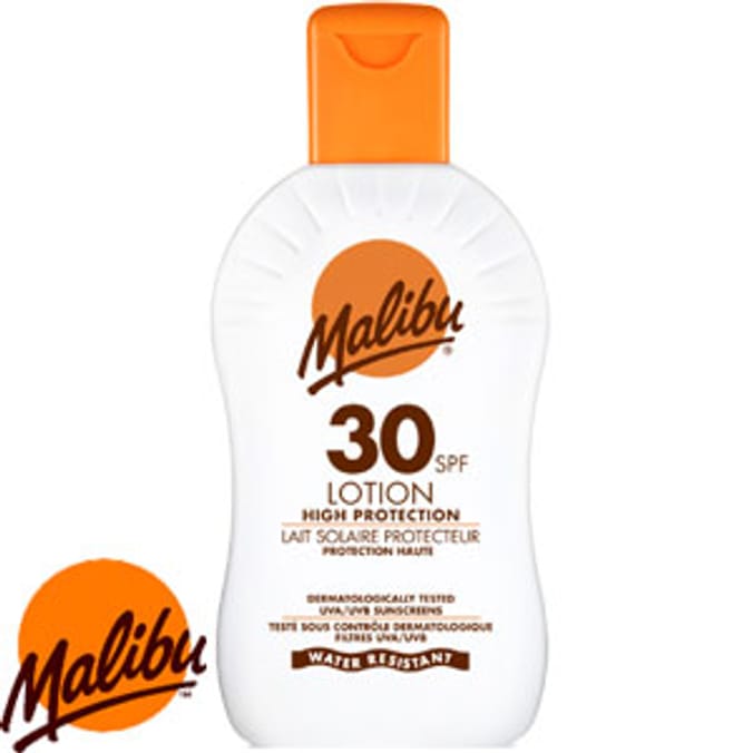 Malibu Sun Lotion 30 SPF cream block Home Bargains