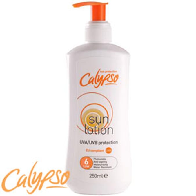 Calypso 250ml Sun Lotion SPF6 cream block Home Bargains
